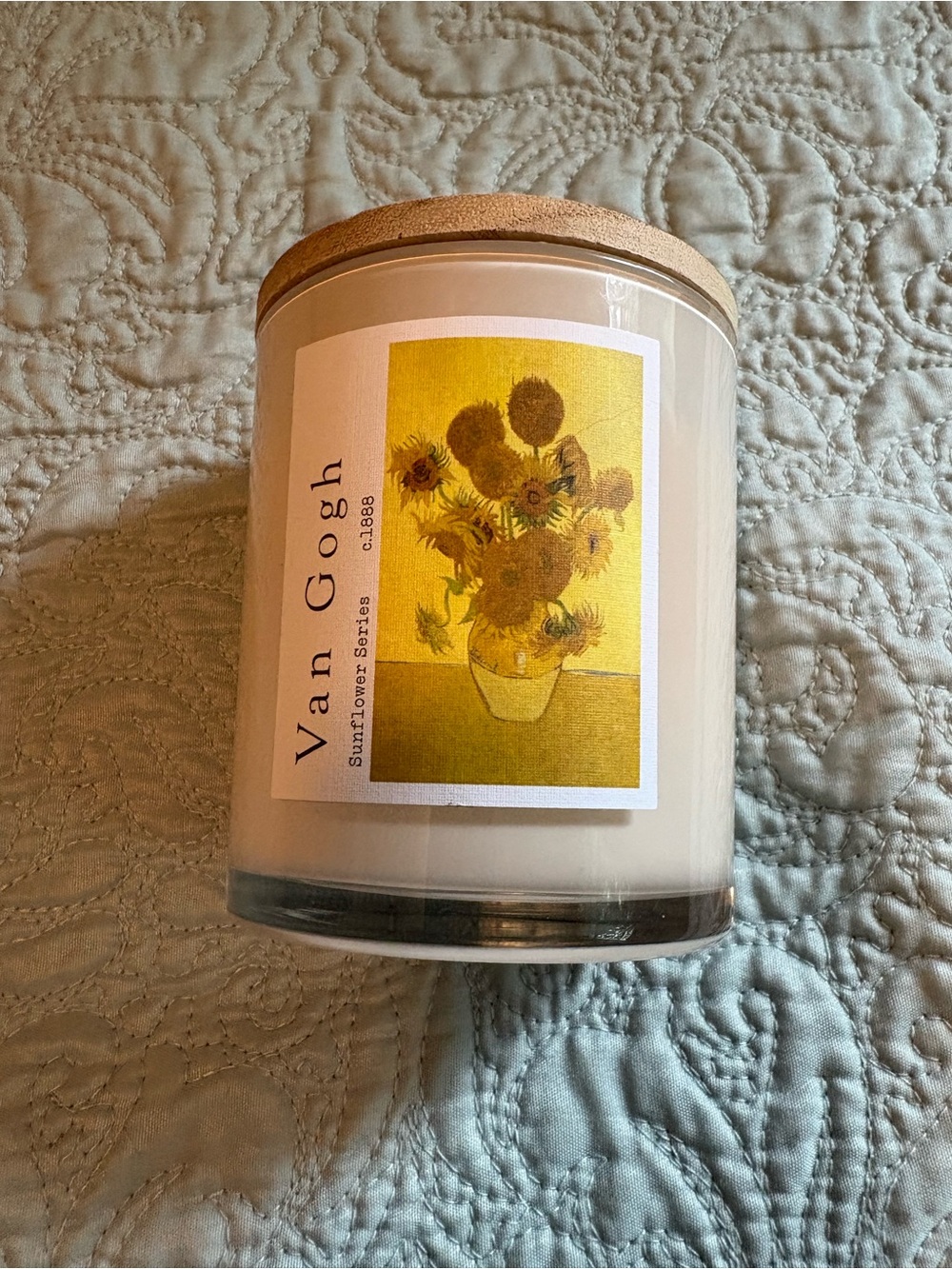 Sunflowers Scented Candle — Cream Jar with Yellow Artwork